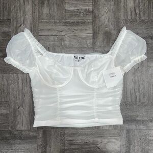 NEW Tic Toc White Corset Crop Top Size Medium
